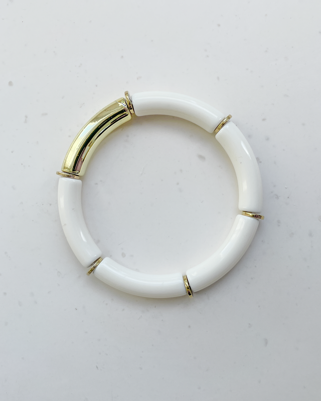 Resin Bangle Bracelet in Off White