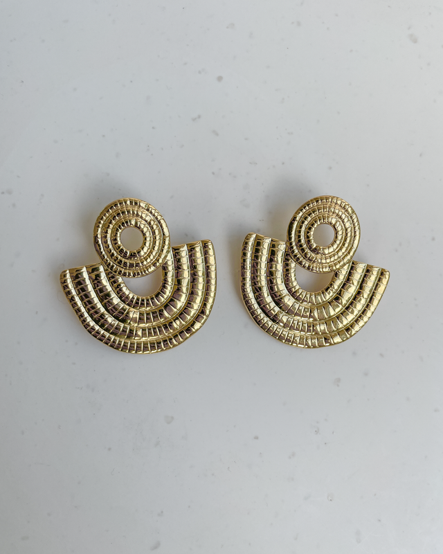 Half Circle Drop Earrings in Gold