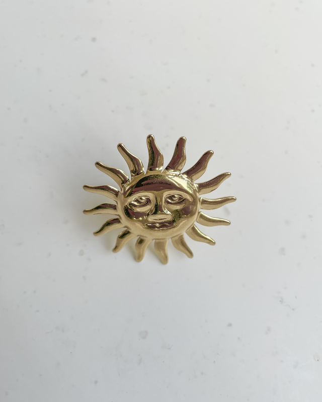 Sun Face Ring in Gold