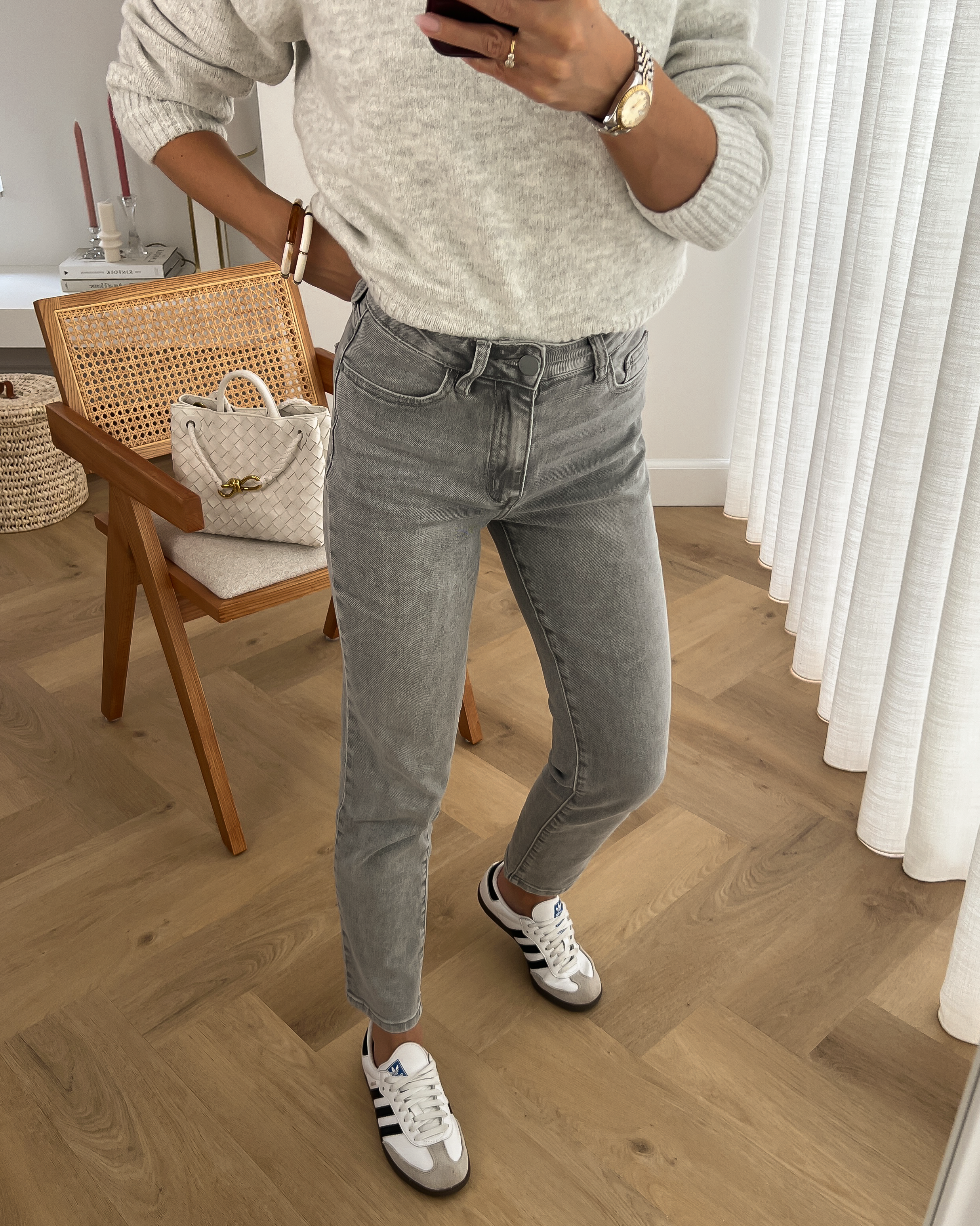 KATHY - Mom Jeans in Washed Grey