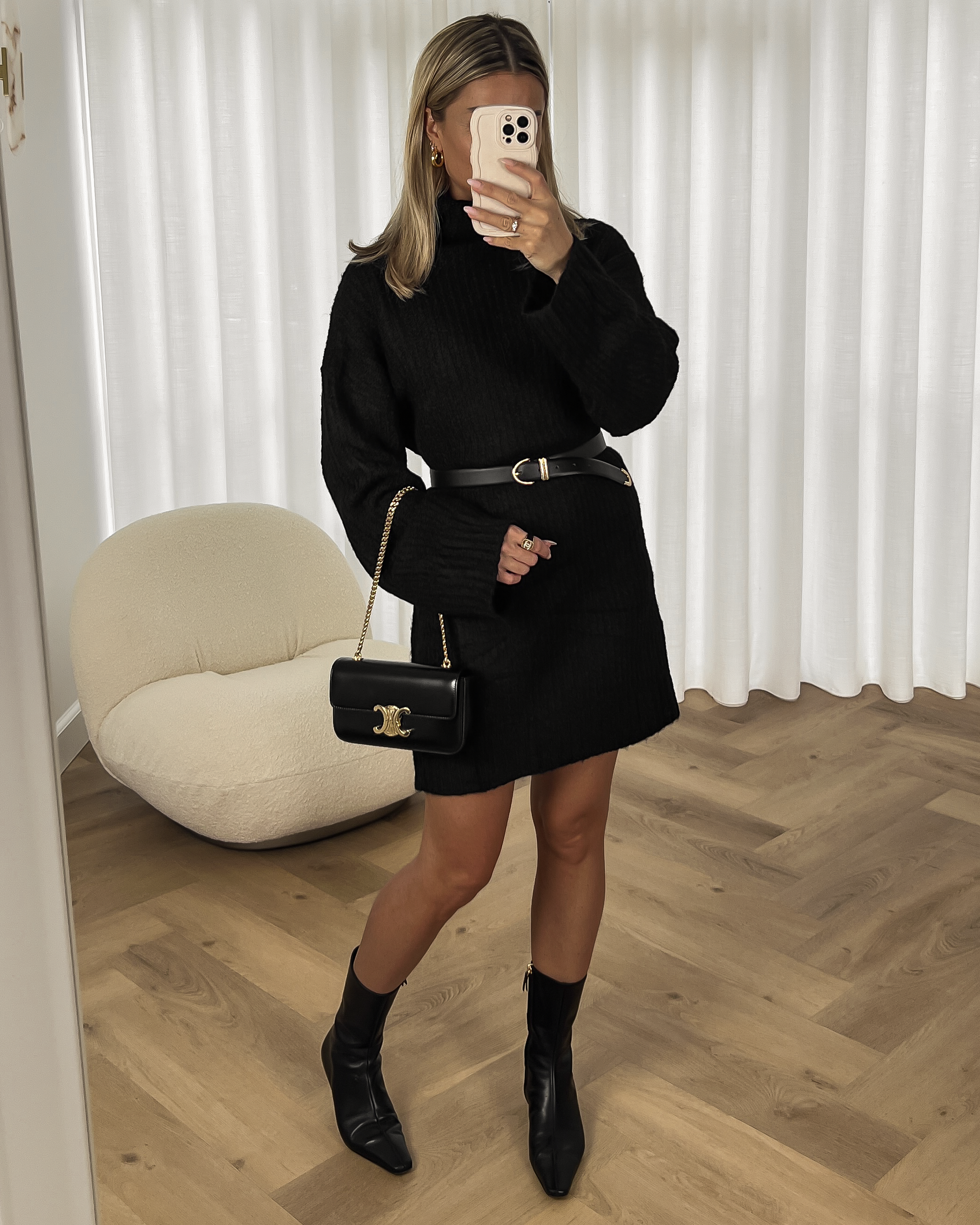 NICOLE - Sweater Dress in Black