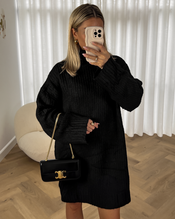 NICOLE - Sweater Dress in Black