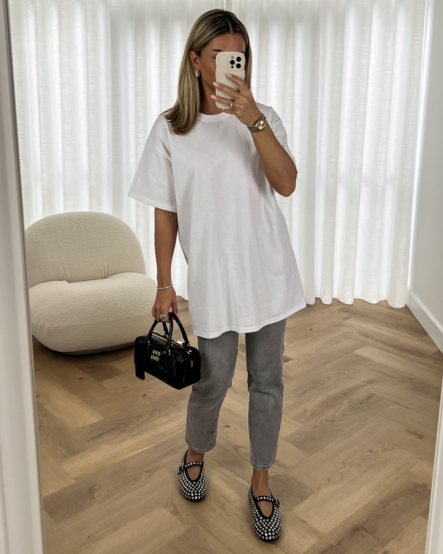 ASHTON - Oversized Heavy Cotton Tee in White