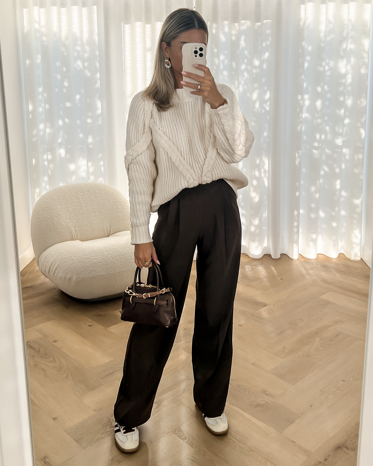 OLIVE - Pantalon in Choco