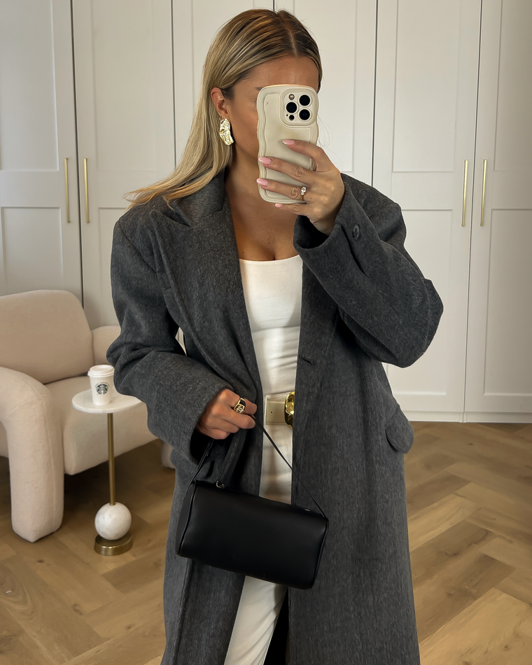 PHOEBE - Oversized Coat in Anthracite