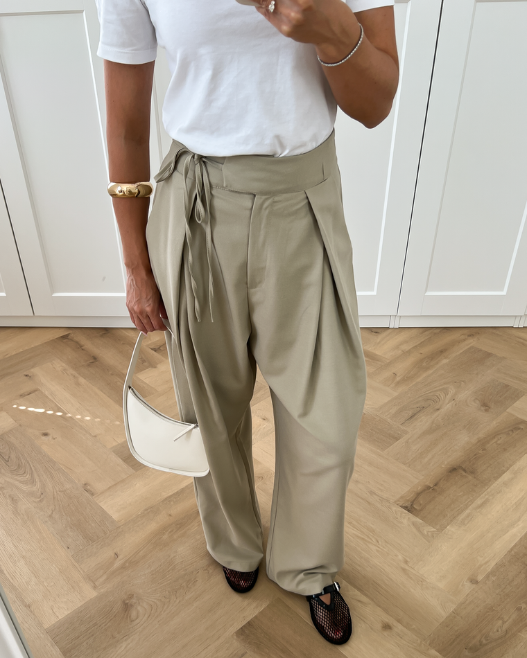 SALE - JAYDE Palazzo Pants in Taupe