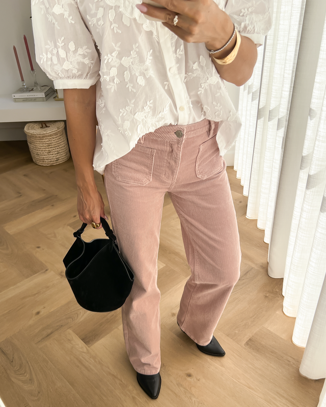 SALE - DEMI Corduroy Pantalon in Dusty Pink