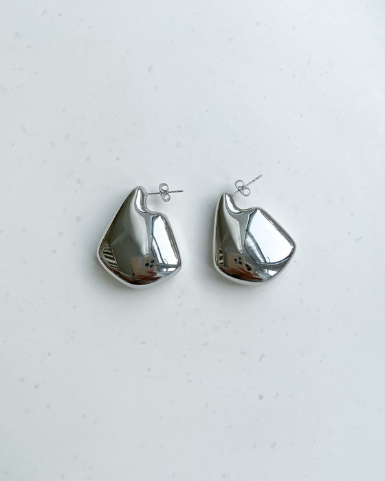 Pond Statement Earrings in Silver