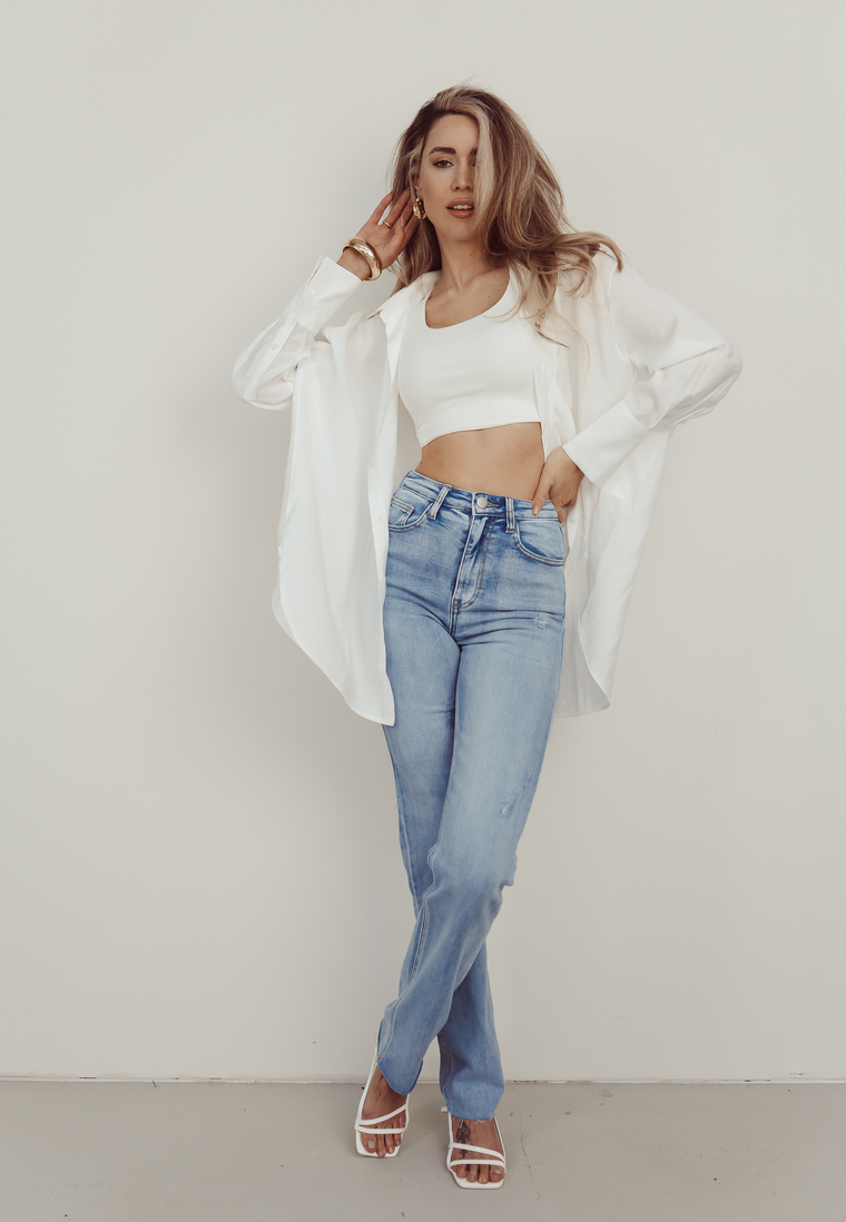 SARAH - Soft Oversized Blouse in White