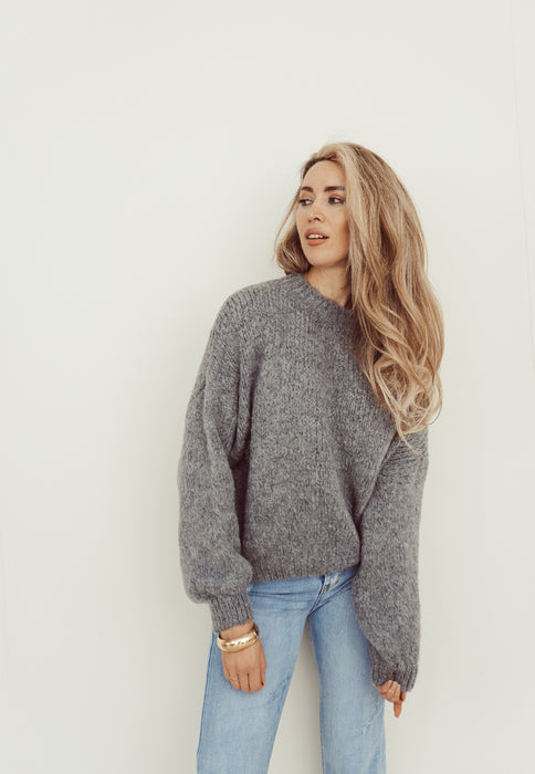 SALE - LOVELY Oversized Knitted Sweater in Anthracite