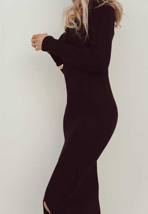 SALE - IRIS Maxi Dress with Split in Black