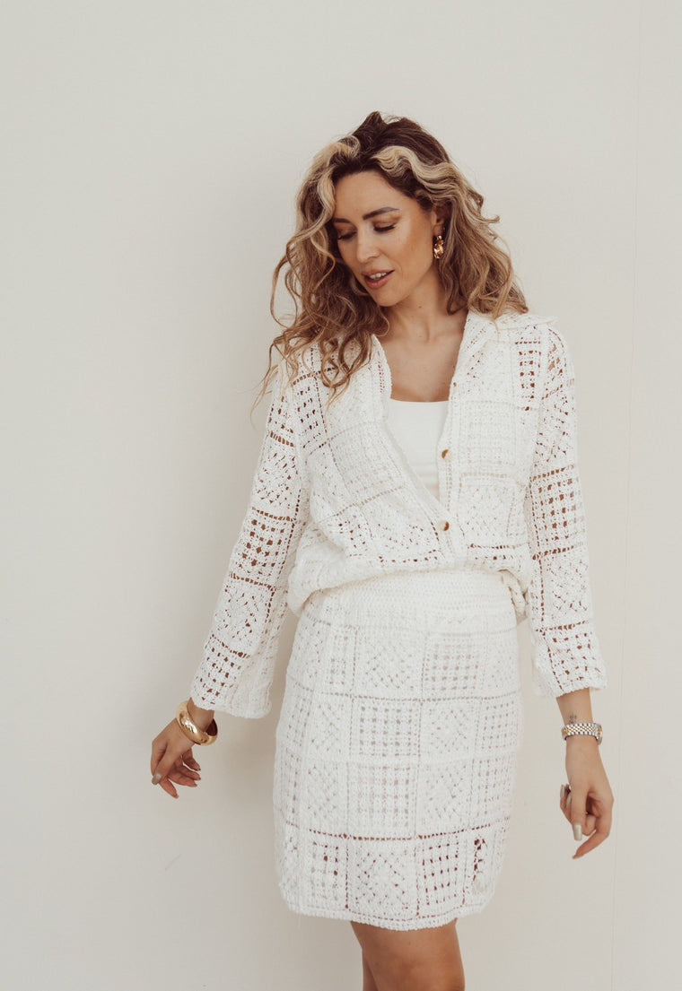 LILY - Crochet Blouse in White